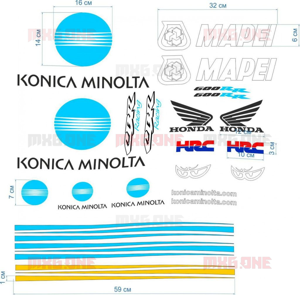 Honda Xbr Rossi Stickers Set Mxg One Best Moto Decals