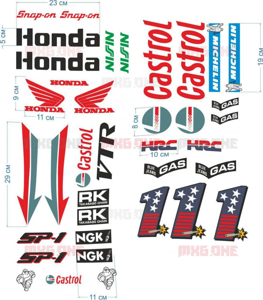 Honda Huge Wings Stickers Set Mxg One Best Moto Decals