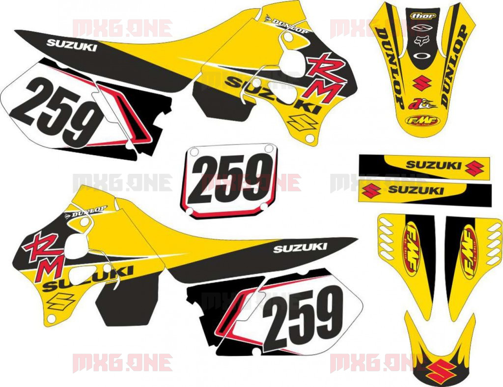 Suzuki Rm Logos Decals Stickers And Graphics Mxg One Best Moto