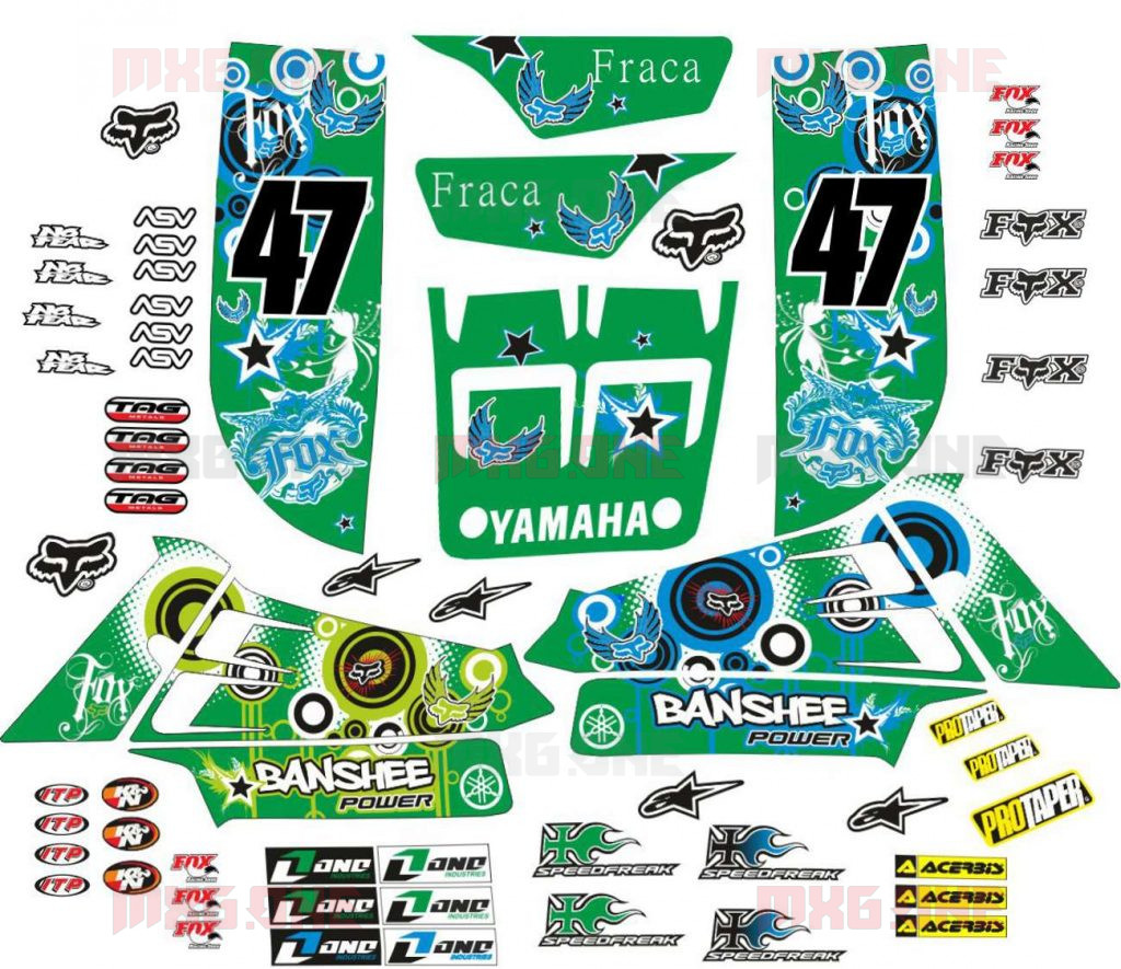 Yamaha Banshee Logos Decals Stickers And Graphics Mxg One Best