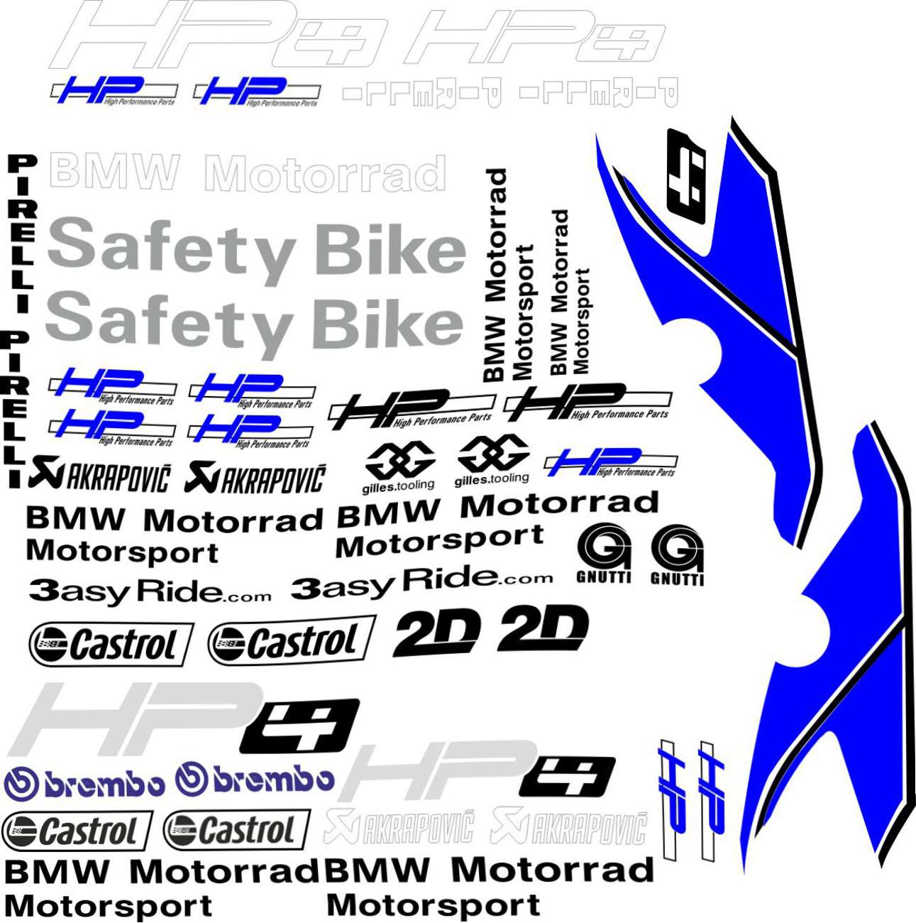 BMW S-1000-RR 2012 MOTORRAD-HP stickers set