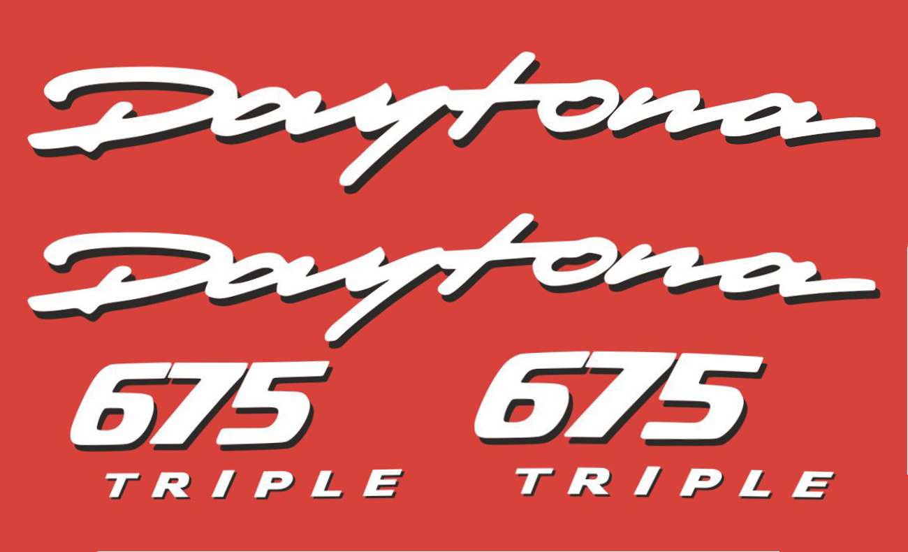 DAYTONA TRIPLE FUEL INJECTION RED SILVER CUSTOM GRAPHICS DECALS STICKERS