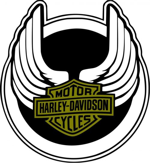 Harley-Davidson Skull Decals Stick-Onz Off Licensed 2 pc  2.31 inch Dia 37mm 
