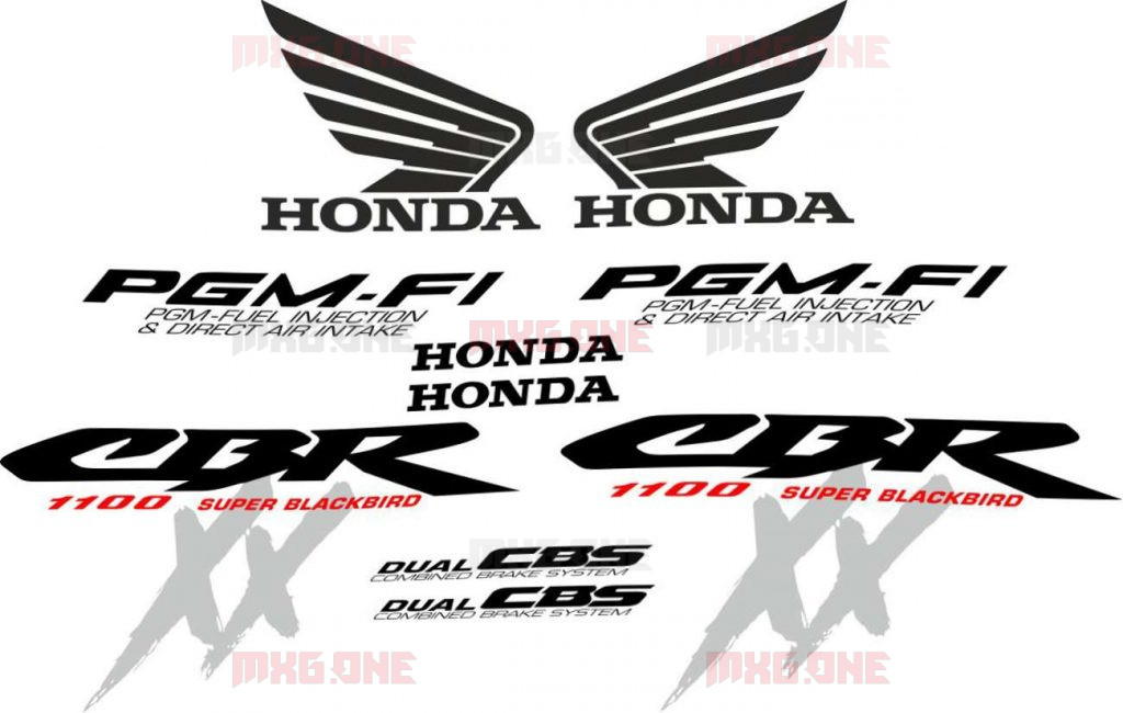 Honda CBR-1100-XX 2000 BLACKBIRD stickers set - MXG.ONE - Best moto decals