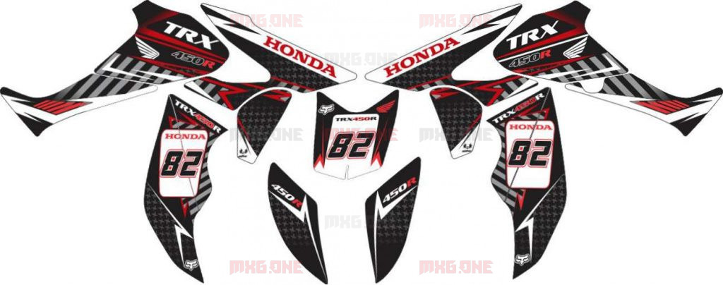 Honda TRX-450 KIT-RED 2004-2019 decals set - MXG.ONE - Best moto decals