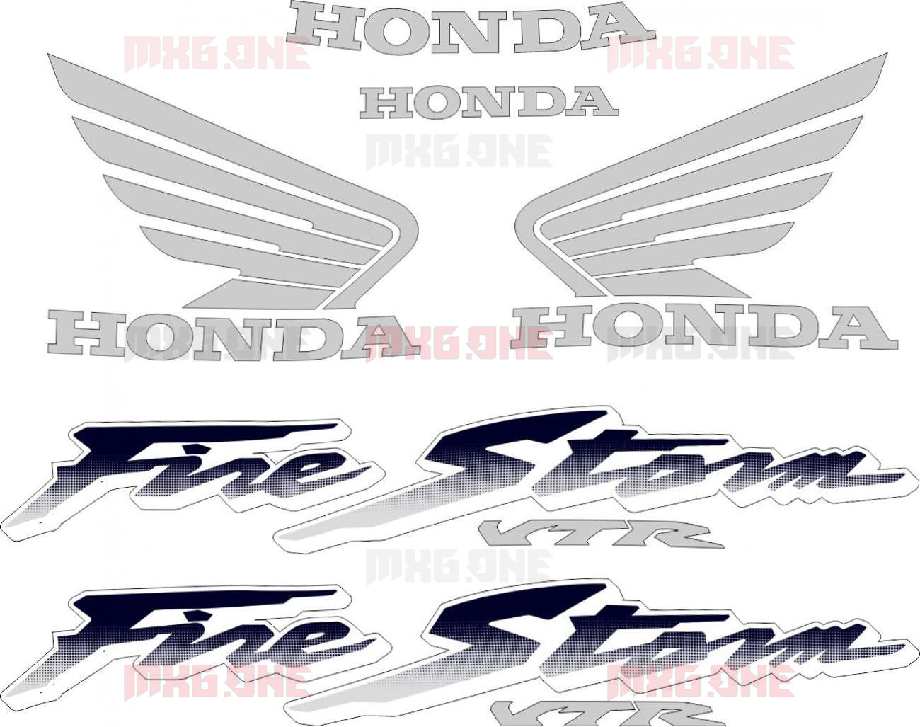 VTR 1000F Superhawk 2003-2004 replacement decals stickers set replica adhesives