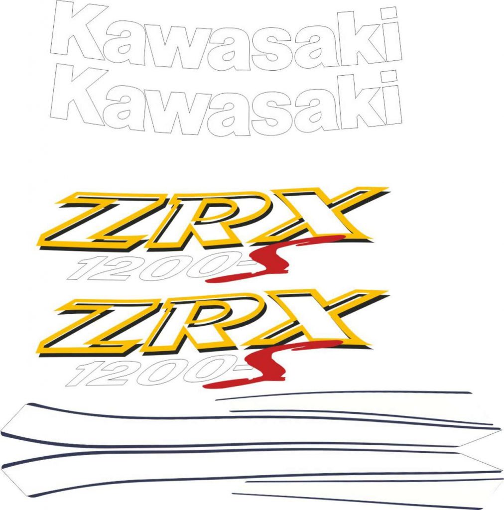 Kawasaki Zrx Stickers Set Mxg One Best Moto Decals