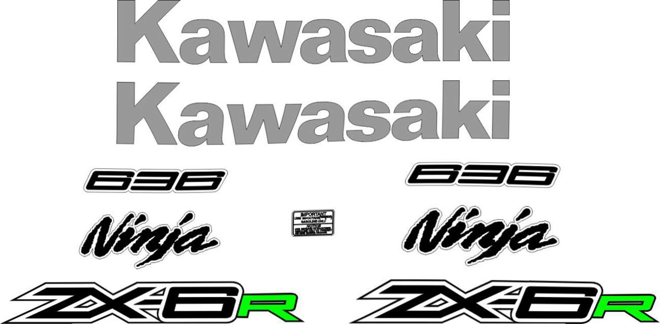 Kawasaki ZX-6R 2015 2-COLOR stickers set