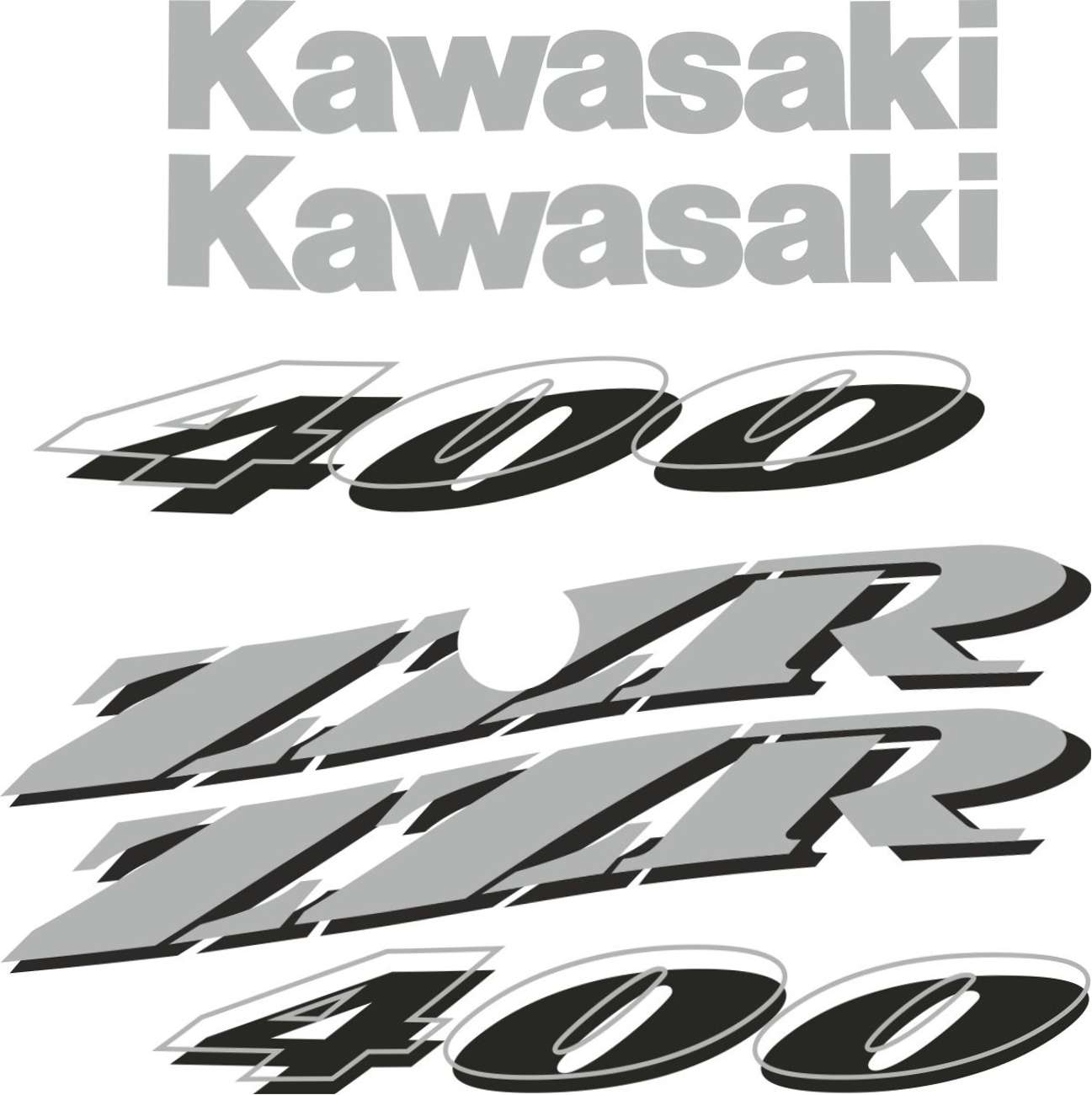 Kawasaki ZZR decal x4 in any 2 colours 