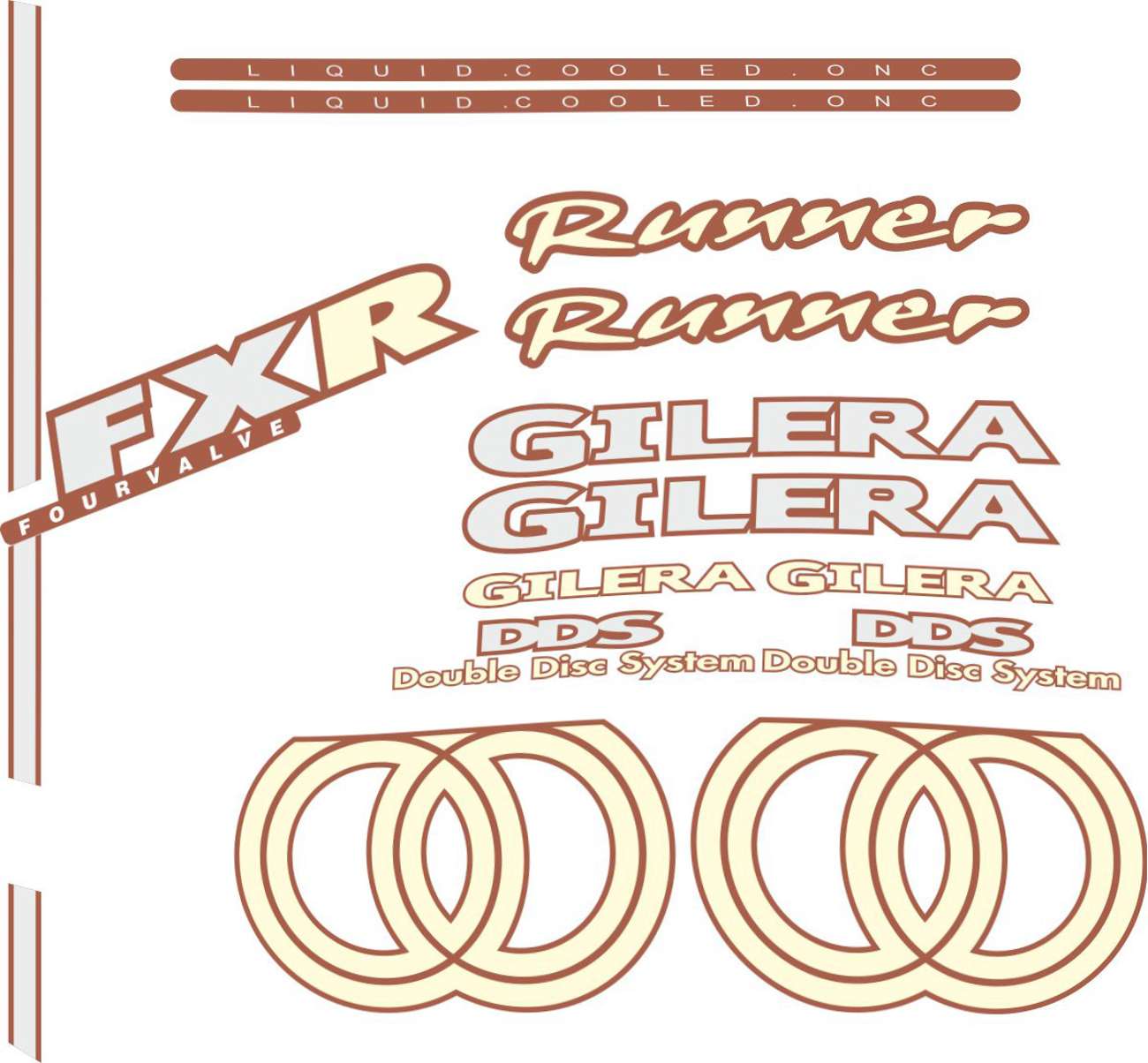 P60 Gilera Runner 125 180 200 VX Aufkleber 576641 Decal Sticker *Four Valve* 