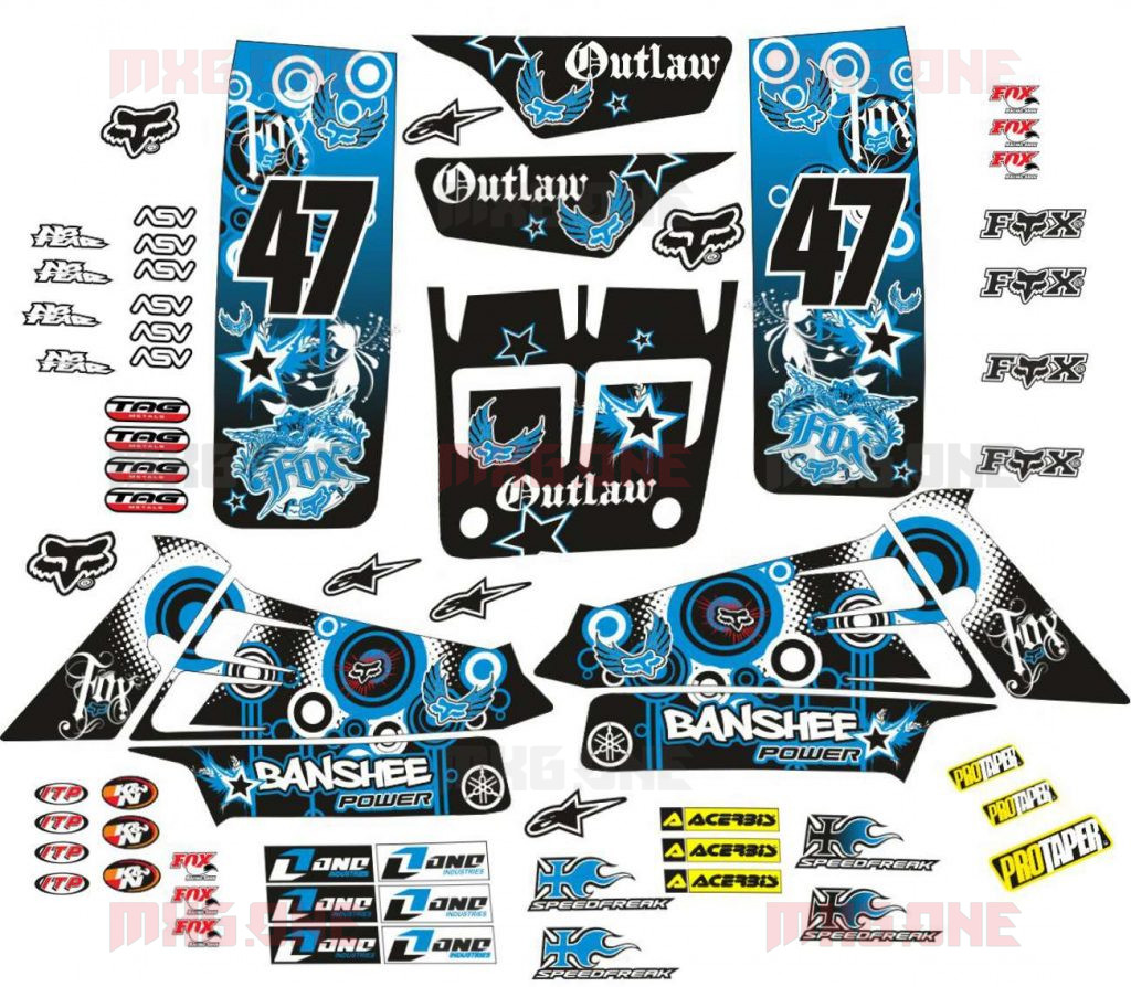 Yamaha BANSHEE 350 POWER-BLUE 1987-2018+ decals set - MXG.ONE - Best ...