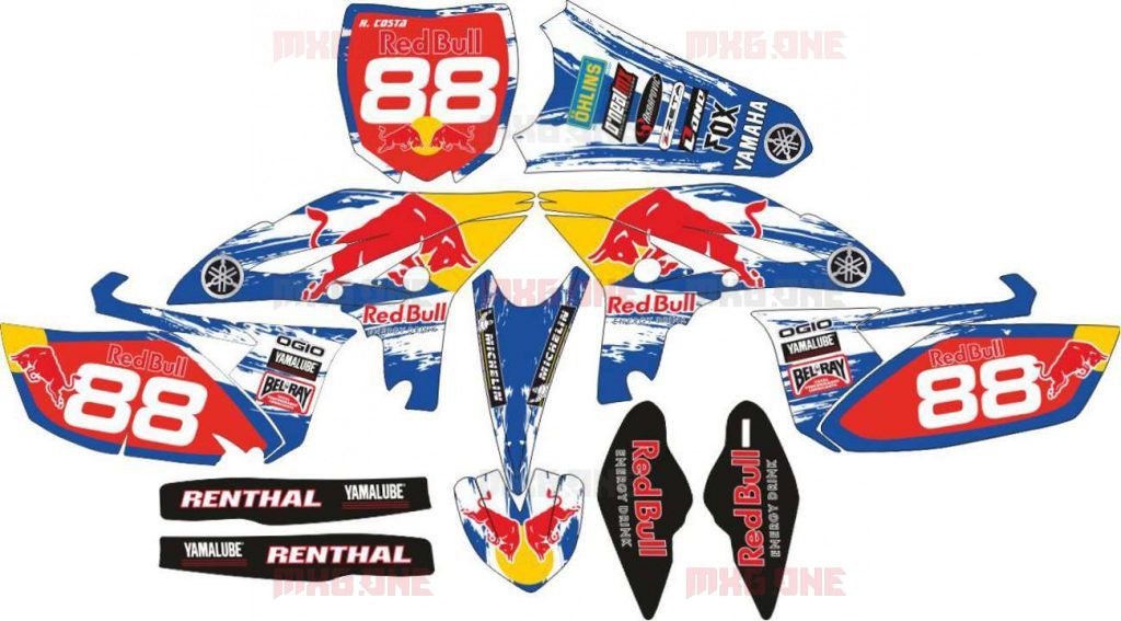 YAMAHA WR450F 20122015 REDBULL decals set MXG.ONE Best moto decals
