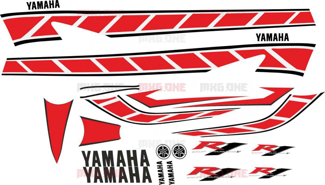 Yamaha YZF-R1 2006 ANIVERSARY-RED-LONG stickers set -  - Best moto  decals