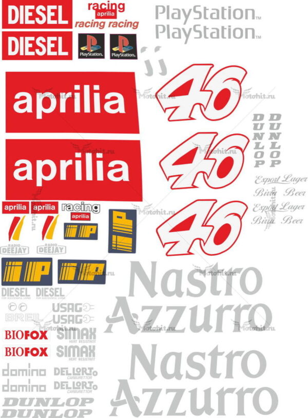 Decals for Aprilia RS-50 RS-125 ROSSI 1999