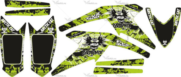 Decals for ARCTIC CAT DVX-400 GREEN-MEGA-GRAPHYX