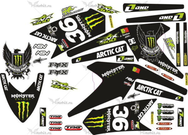 Decals for ARCTIC CAT DVX-400 MONSTER-ENERGY