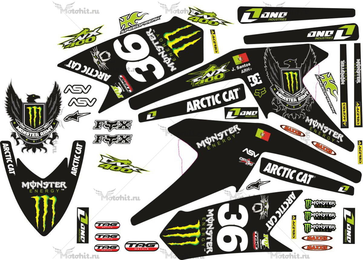 Decals for ARCTIC CAT DVX-400 MONSTER-ENERGY