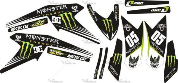 Decals for ARCTIC CAT DVX-400 MONSTER-ENERGY-BLACK