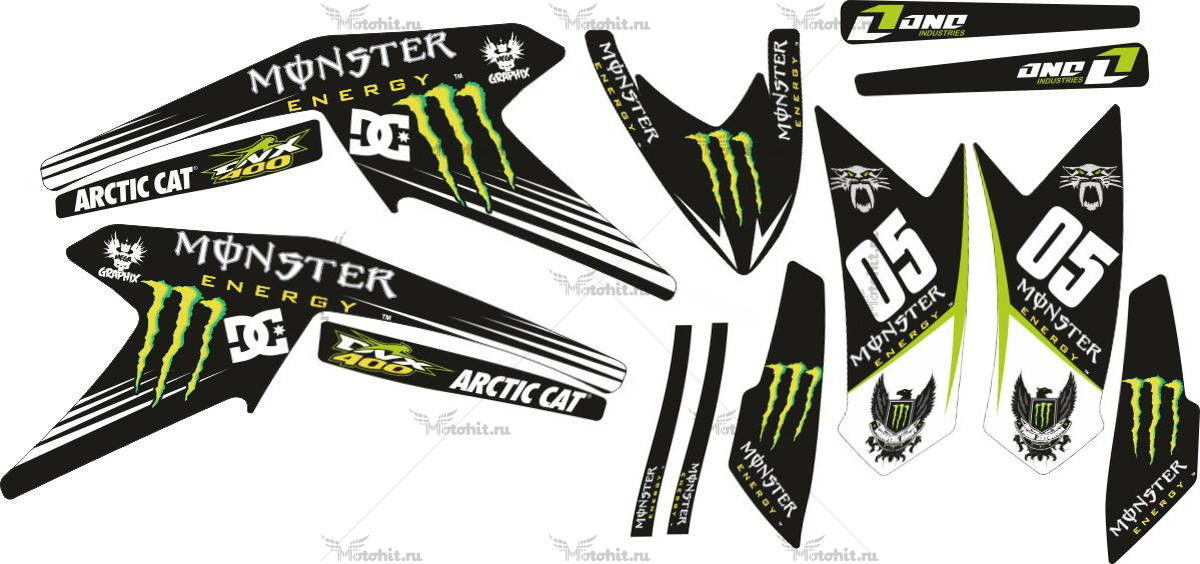 Decals for ARCTIC CAT DVX-400 MONSTER-ENERGY-BLACK