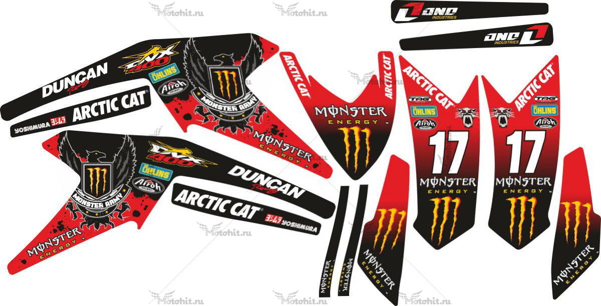 Decals for ARCTIC CAT DVX-400 MONSTER-ORANGE