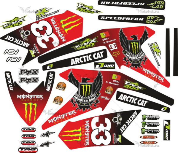 Decals for ARCTIC CAT DVX-400 MONSTER-RED