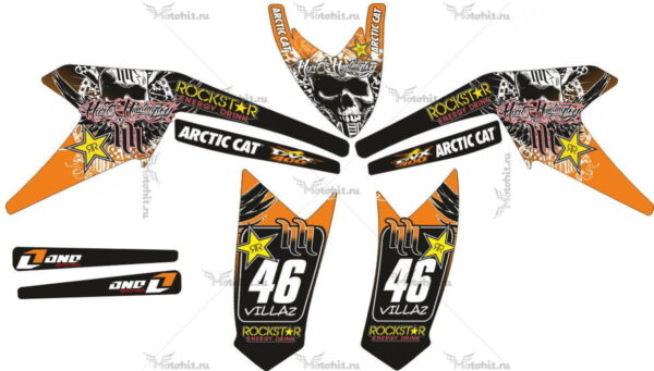 Decals for ARCTIC CAT DVX-400 ROCKSTAR-ORANGE