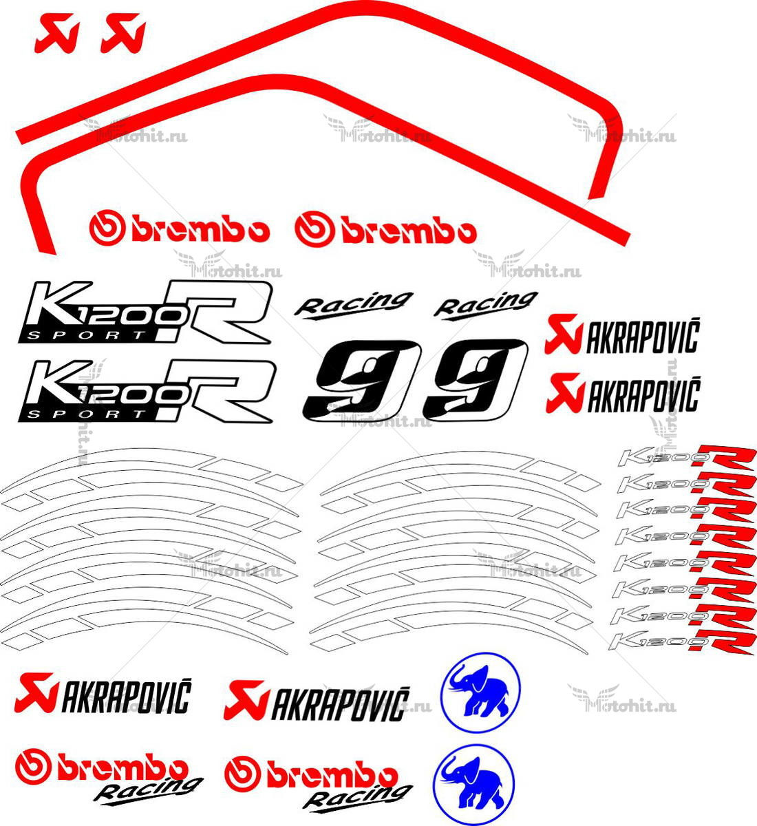 Decals for BMW K-1200-R 2007-2008 SPORT-2