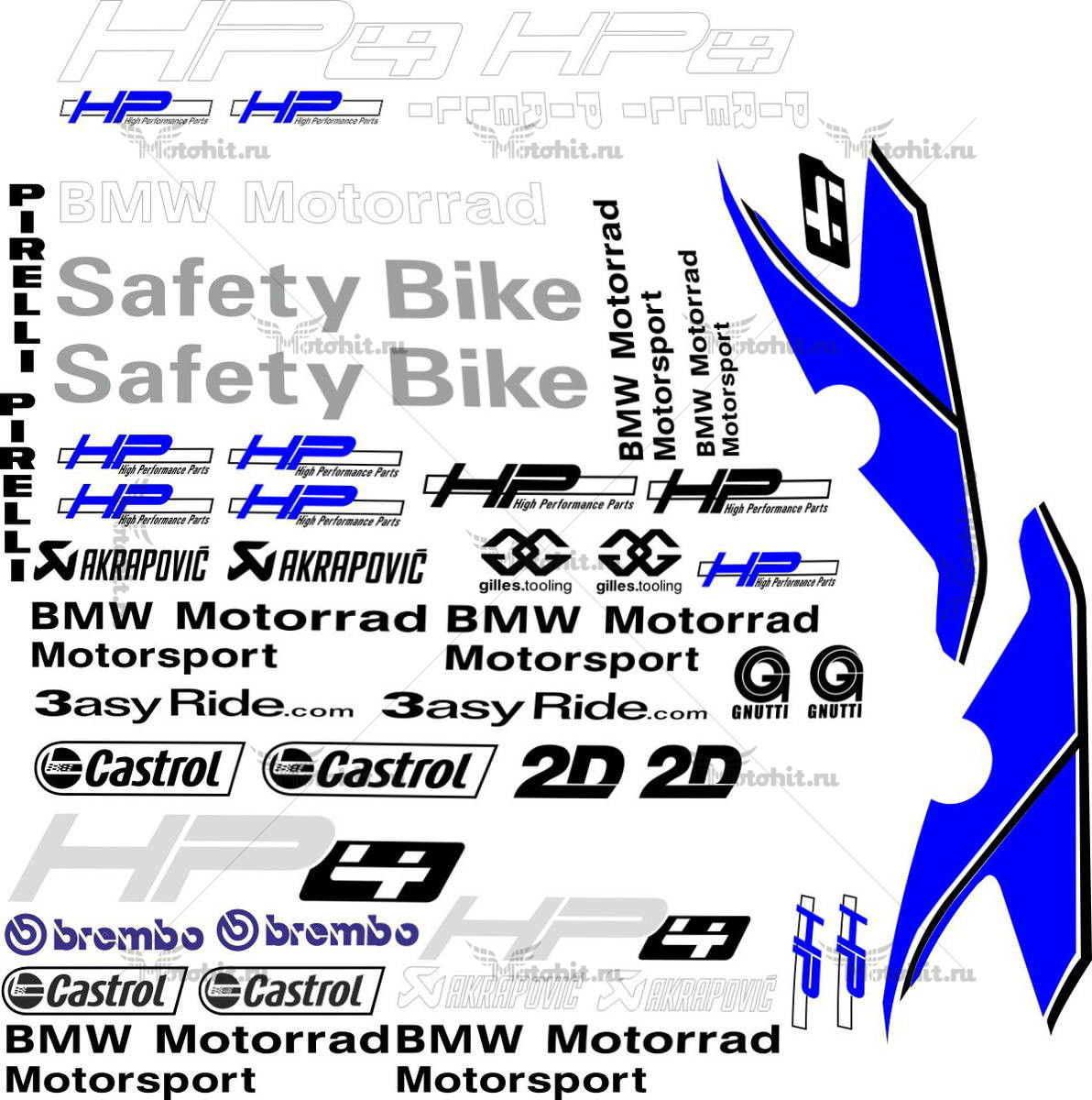 Decals for BMW S-1000-RR 2012 MOTORRAD-HP