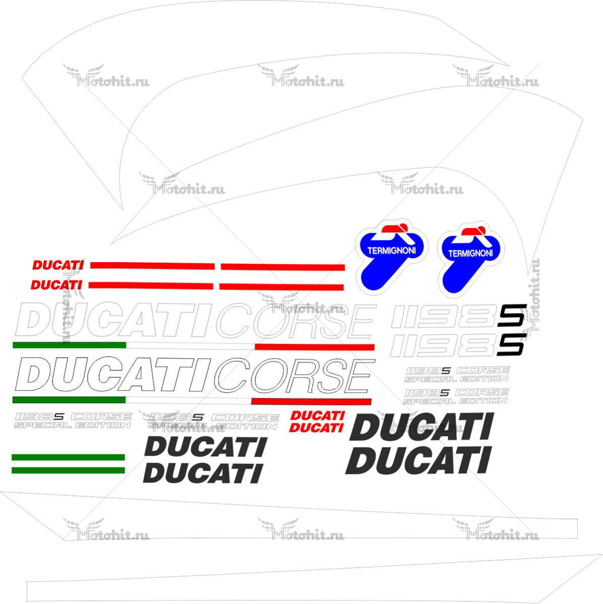 Decals for DUCATI 1198-S ~2007 SPECIAL-EDITION