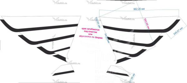 Big stickers set Honda super big wings sides