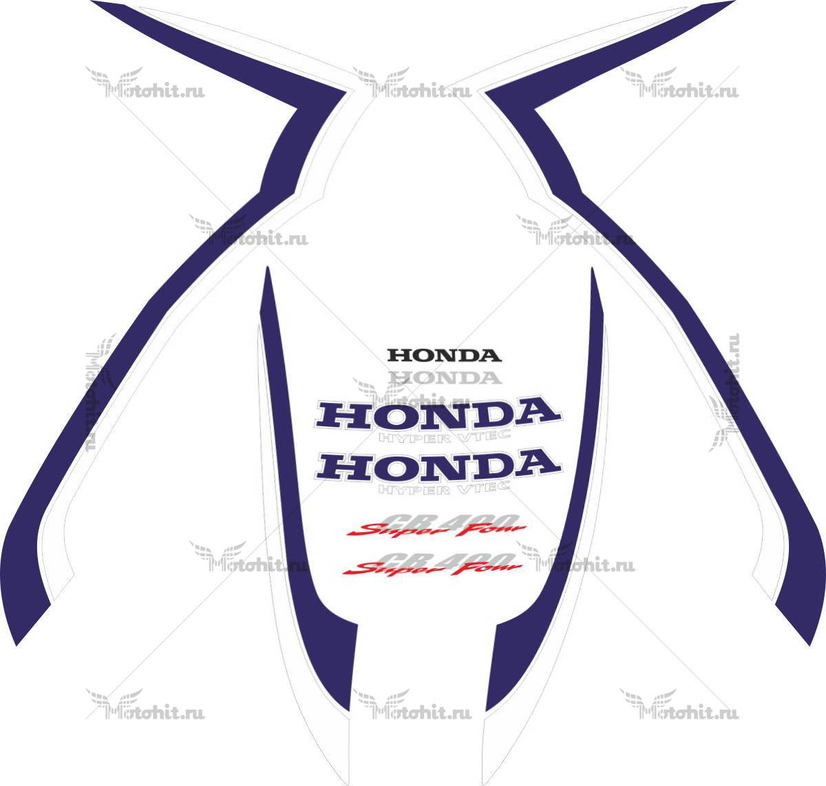Decals for Honda CB-400 1999-2001 VTEC-1 FOR-RED