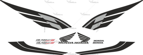 Decals for Honda CB-400 2004-2007 VTEC spec 3 BLACK
