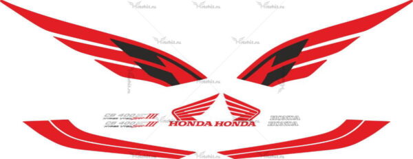 Decals for Honda CB-400 2004-2007 VTEC spec 3 RED