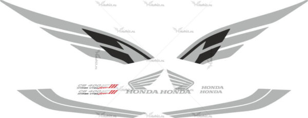 Decals for Honda CB-400 2004-2007 VTEC spec 3 SILVER