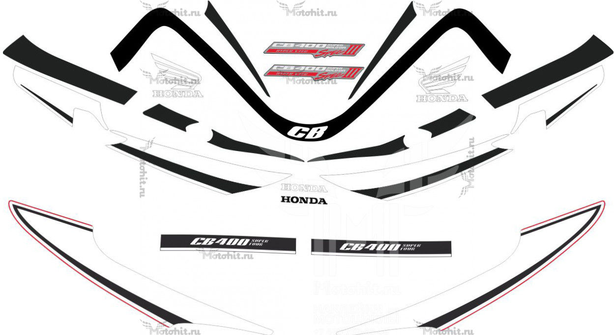 Decals for Honda CB-400 Bold (Spec 3) 2005-2007