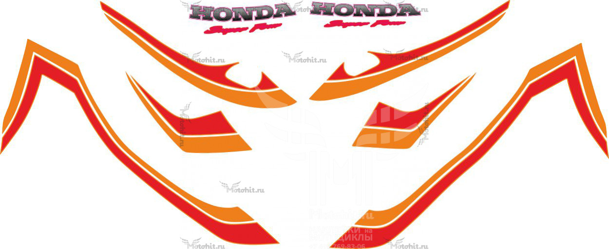 Decals for Honda CB-1300-SUPER-FOUR 1999 ORANGE