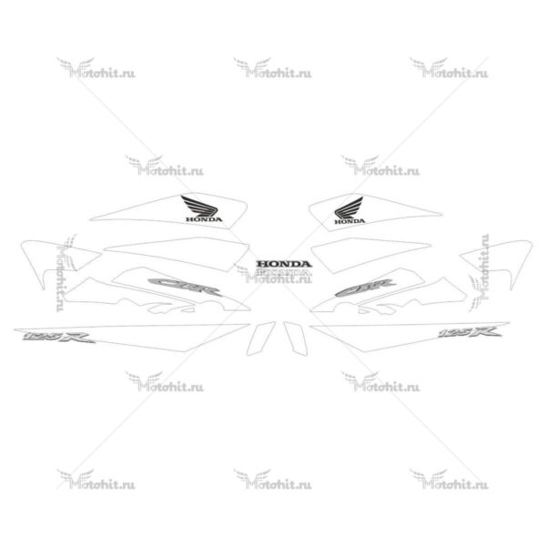 Decals for Honda CBR-125-R 2007-2010 BLACK