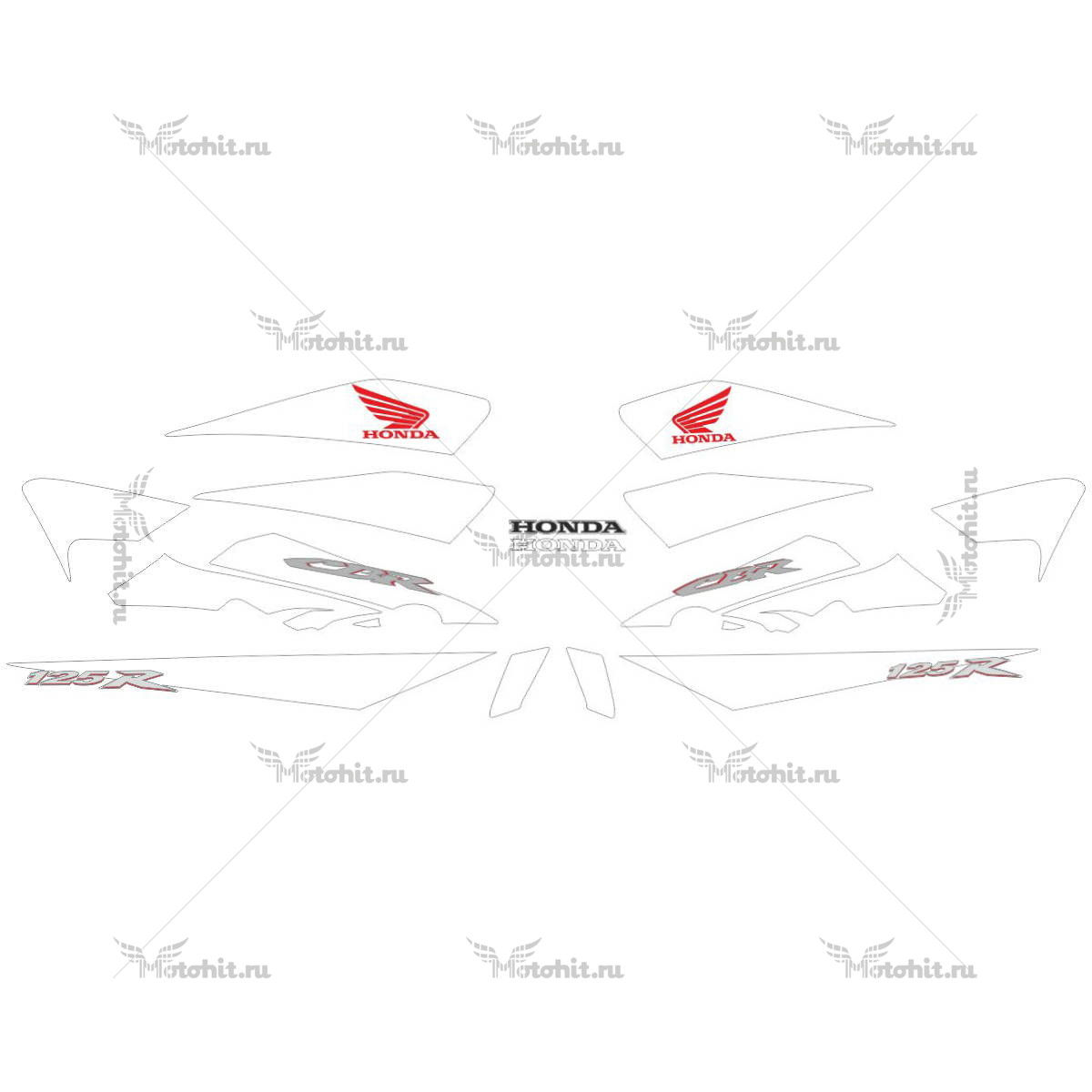 Decals for Honda CBR-125-R 2007-2010 RED