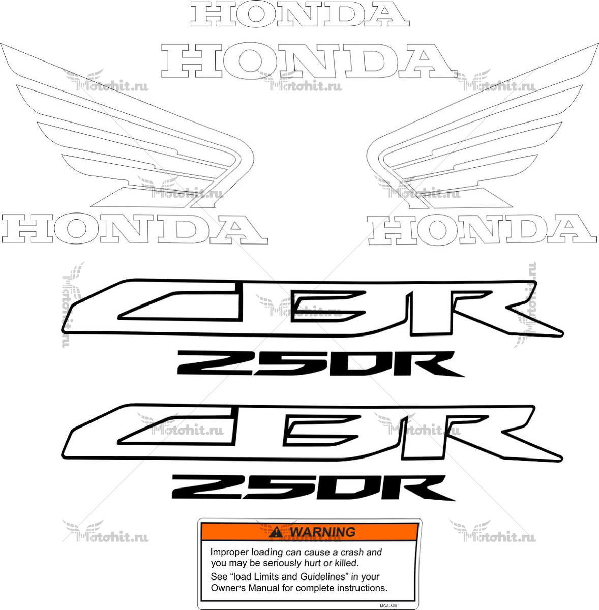 Decals for Honda CBR-250-RR 2011-2015 FOR-RED