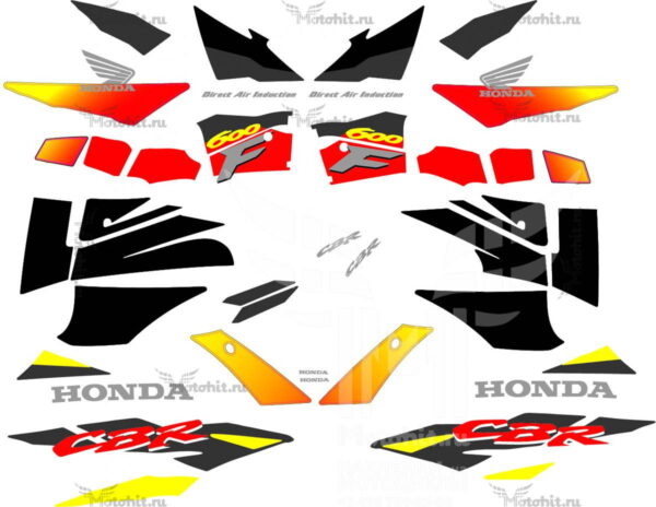 Decals for Honda CBR-600-F3 1995-1996 FOR RED BLACK