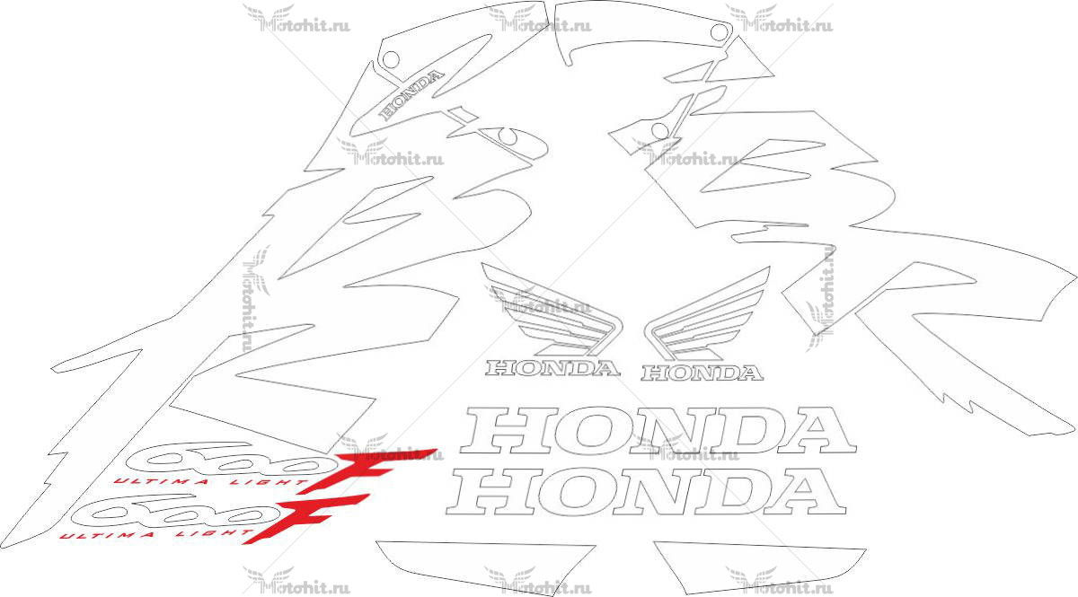 Decals for Honda CBR-600-F4 1999-2000 WHITE
