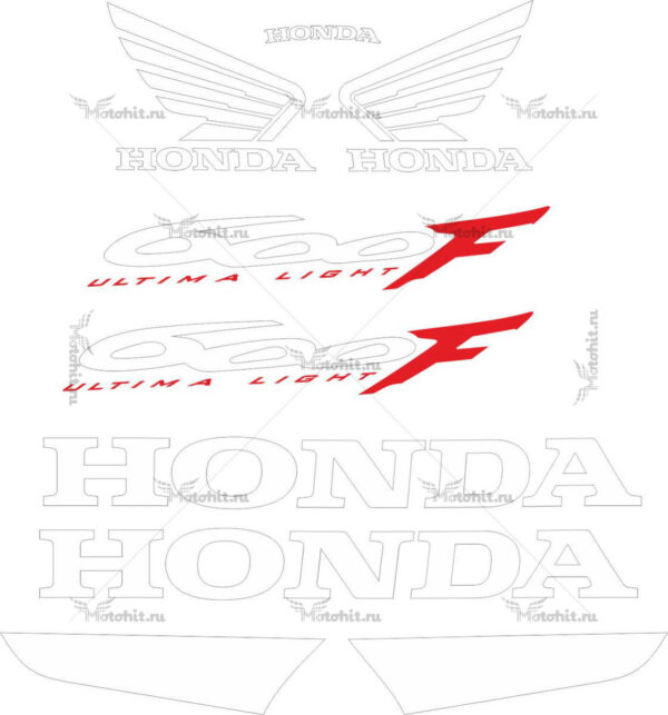 Decals for Honda CBR-600-F4 1999-2000 WHITE-TXT