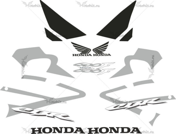 Decals for Honda CBR-600-F4i 2005-2007 silver