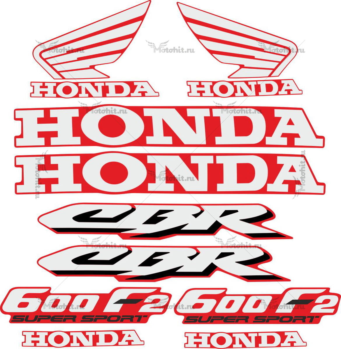 Decals for Honda CBR-600-F2 1991-1994
