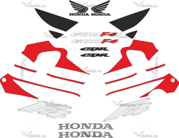 Decals for Honda CBR-600-F4 1999 RED