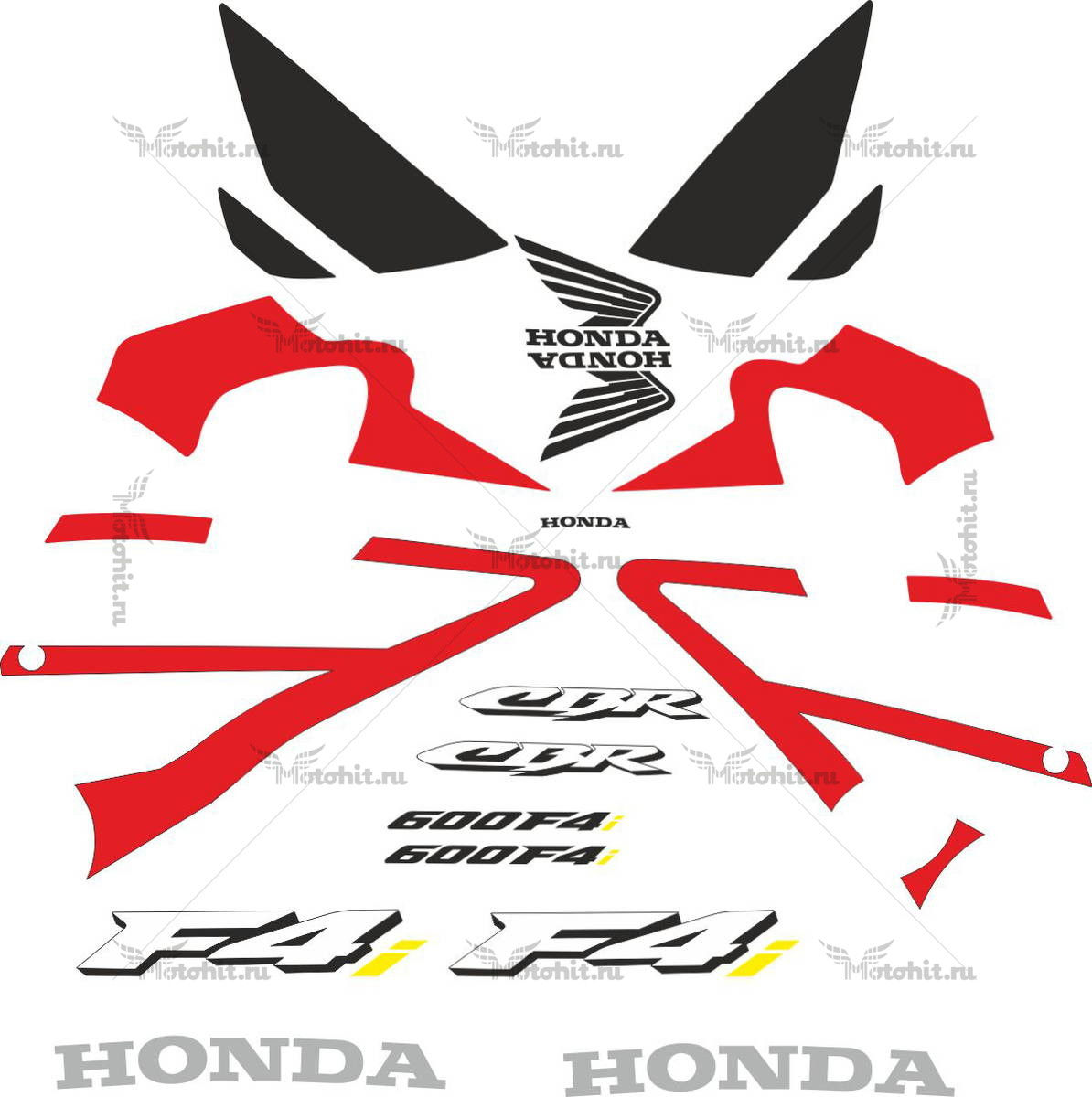 Decals for Honda CBR-600-F4I 2001-2005