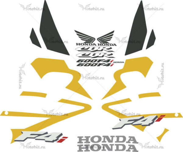 Decals for Honda CBR-600-F4I 2001-2005 GOLD