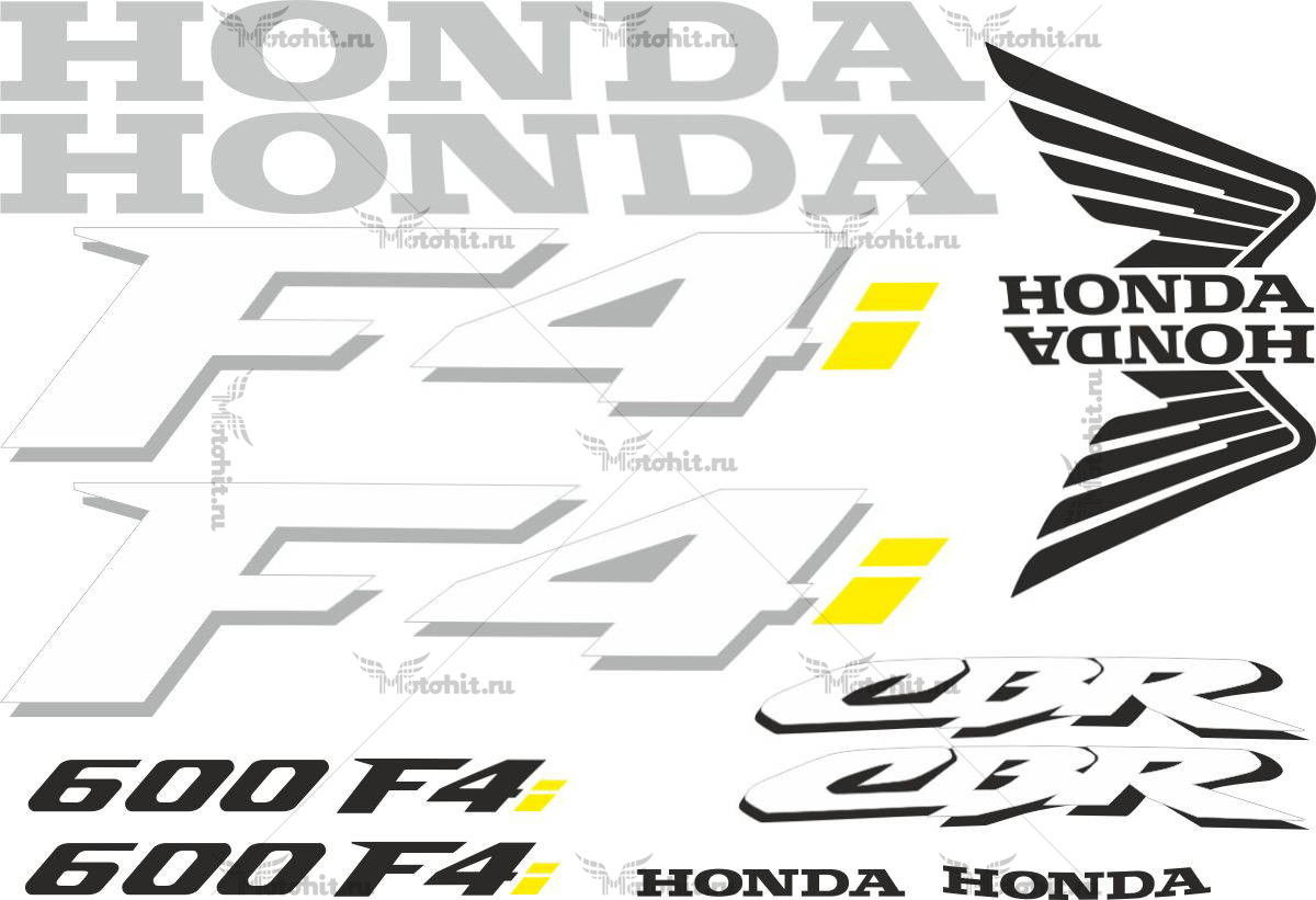 Decals for Honda CBR-600-F4I 2001 TXT