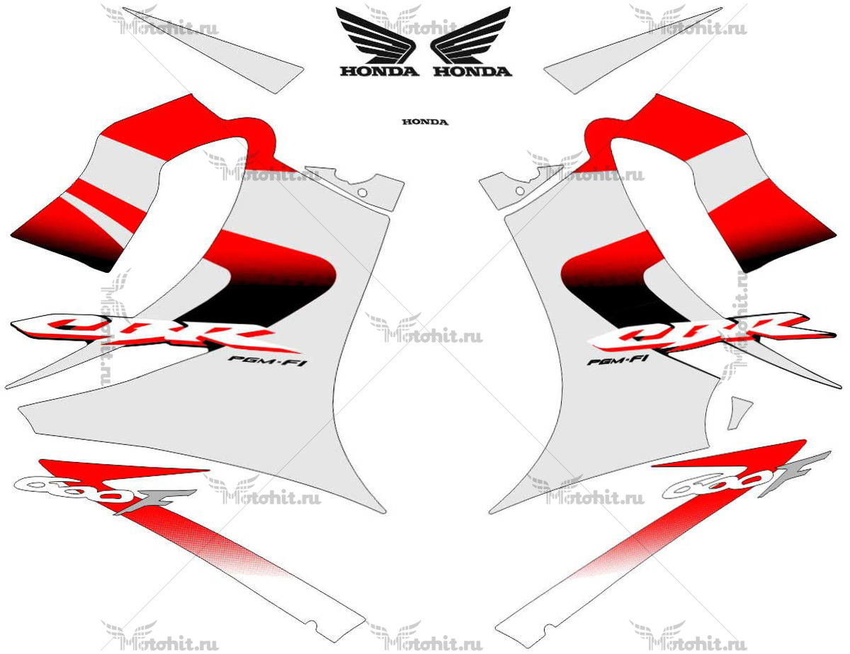Decals for Honda CBR-600-F4I 2002-2006 SILVER