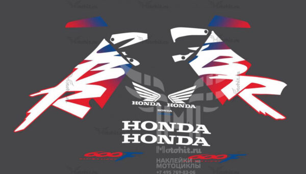 Decals for Honda CBR-600-F4 1999-2000 Blue-Red